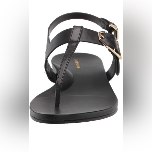 NIB Cole Haan Francine Demi Wedge Leather Sandals - black - Picture 3 of 11